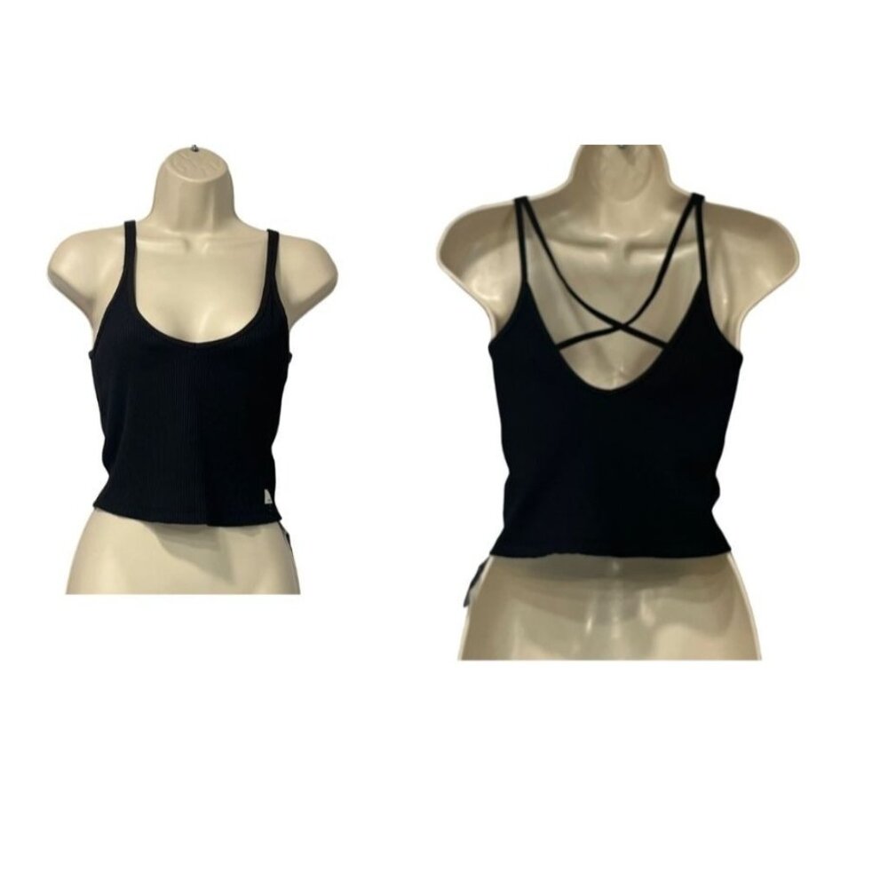 Vuori Women’s Rib Crop Tank Top, Black, Sz. S